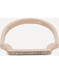 Monica Vinader - Rose Gold Plated Vermeil Silver Signature Thin Diamond Ring - Lyst