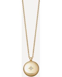 Astley Clarke Gold Plated Vermeil Silver Contemporary Sapphire Medium Astley Locket Necklace - Metallic