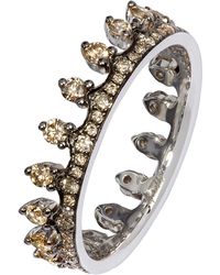 Annoushka Brown Diamond White Gold Crown Ring - Metallic
