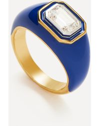 Missoma - 18ct Gold-plated Vermeil Silver Enamel And Stone Dome Statement Ring Q - Lyst