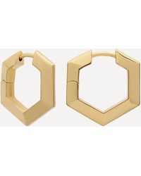 Rachel Jackson - 22ct Gold-plated Bevelled Hexagon Hoop Earrings - Lyst