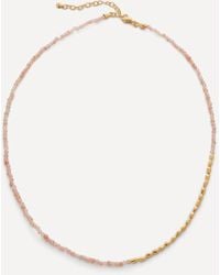 Monica Vinader - Gold Plated Vermeil Silver 16-18' Mini Nugget Gemstone Beaded Necklace - Lyst