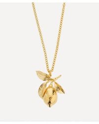 Alex Monroe - 22Ct-Plated Large Lemon And Leaf Pendant Necklace - Lyst