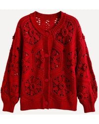 FARM Rio - Crochet Flower Knit Cardigan - Lyst