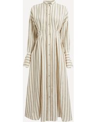 Max Mara - Women's Yole Striped Linen Long Dress 10 - Lyst