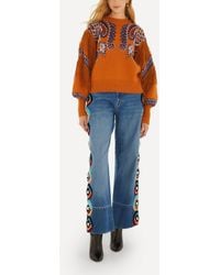 FARM Rio - Arabesque Scarf Fringe Knit Jumper - Lyst