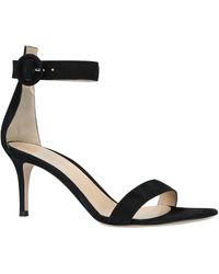 Gianvito Rossi Portofino Suede Sandals - Black
