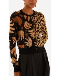 FARM Rio - Banana Leopard Mixed Cardigan - Lyst