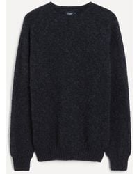 Drake's - Brushed Shetland Crew Neck Jumper - Lyst