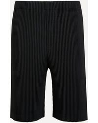 Homme Plissé Issey Miyake - Mens Mc August Black Pleated Shorts - Lyst