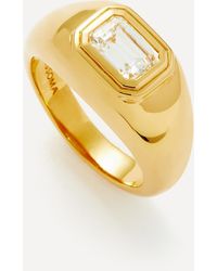 Missoma - 18ct Gold-plated Vermeil Silver Stone Dome Statement Ring - Lyst