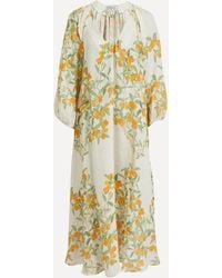 BERNADETTE - Women's Georgette Kumquat Linen Dress 16 - Lyst