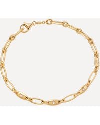 Astley Clarke Gold Plated Vermeil Silver Celestial Orbit White Sapphire Chain Bracelet - Metallic