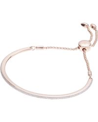 Monica Vinader Rose Gold Vermeil Fiji Skinny Diamond Bar Friendship Chain Bracelet - Metallic