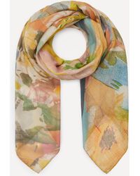 Paul Smith - Women's Yellow Floral Collage Print Scarf One Size - Lyst