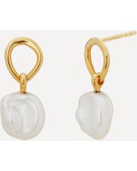 Monica Vinader - 18ct Gold Plated Vermeil Silver Nura Keshi Pearl Drop Earrings One Size - Lyst