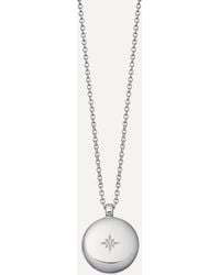 Astley Clarke Silver Contemporary Sapphire Medium Astley Locket Necklace - Metallic