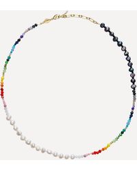 Anni Lu Gold-plated Iris Pearl Multi-stone Beaded Necklace - Metallic