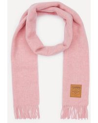 Ganni - Double Face Wool Scarf - Lyst