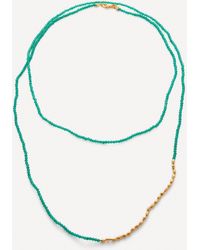 Monica Vinader - Gold Plated Vermeil Silver 36' Mini Nugget Long Gemstone Beaded Necklace - Lyst