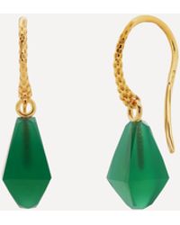 Monica Vinader X Doina 18ct Gold Plated Vermeil Silver Green Onyx Wire Drop Earrings - Metallic