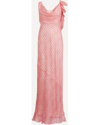 Saloni - Women's Asher B Silk Maxi Dress In Stem Rose 8 - Lyst
