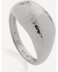 Monica Vinader Silver Deia Domed Ring - Metallic