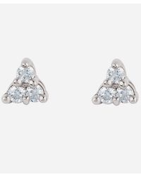 Dinny Hall - 14ct White Gold Shuga Mini Trillion Diamond Stud Earrings One - Lyst