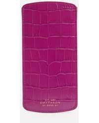 Smythson - Mara Croc-Embossed Leather Glasses Case - Lyst