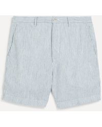120% Lino - Mens Striped Linen Bermuda Shorts 38/48 - Lyst