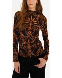 FARM Rio - Cornely Ainika Ruched Waist Jersey Blouse - Lyst