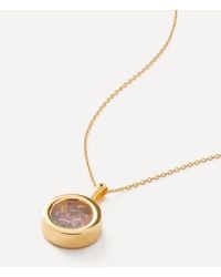 Rachel Jackson - 22Ct-Plated Deco Sun October Birthstone Pendant Necklace - Lyst