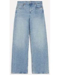 Reformation - Greta Super-Stretch Low-Rise Wide-Leg Jeans - Lyst