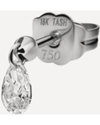 Maria Tash - 18Ct 4Mm Floating Pear Diamond Charm Stud Earring - Lyst