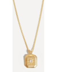 Missoma - 18ct Gold-plated Vermeil Silver Engravable June Birthstone Star Ridge Pendant Necklace - Lyst