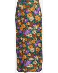 Kitri - Women's Laurel Iris Impressionist Floral Skirt 6 - Lyst