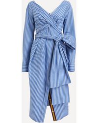 Dries Van Noten - Women's Striped Wrap Dress 12 - Lyst