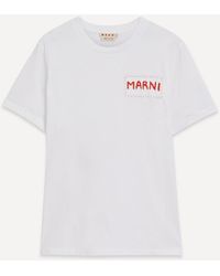 Marni - Mens Logo Patch Cotton T-shirt - Lyst