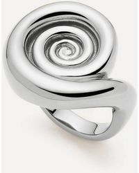 Missoma - Rhodium-Plated Spiral Dome Statement Ring - Lyst
