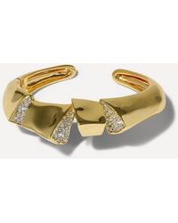 Alexis - 14Ct-Plated Solanales Crystal Fragment Hinge Cuff Bracelet - Lyst