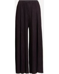 Pleats Please Issey Miyake - Mellow Pleats Pleated Wide-Leg Trousers Dark - Lyst