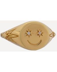 Rachel Jackson - 22Ct-Plated Happy Face Pinky Signet Ring - Lyst