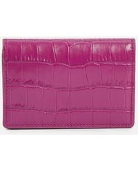 Smythson - Mara Croc-Embossed Leather Folded Card Case - Lyst