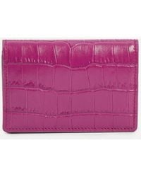 Smythson - Mara Croc-Embossed Leather Folded Card Case - Lyst