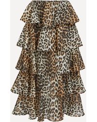 Ganni - Leopard-print High-waist Skirt - Lyst