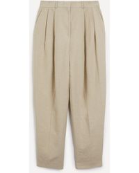 Totême - Women's Double-pleated Linen Tailored Trousers 10 - Lyst