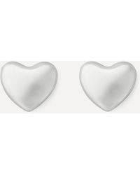 Annika Inez - 14Ct-Plated Small Voluptuous Heart Stud Earrings - Lyst