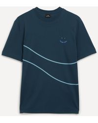 PS by Paul Smith - Mens Navy Cotton Happy Wave T-shirt - Lyst