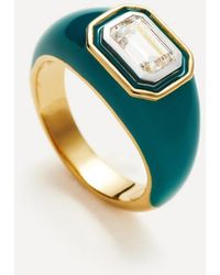 Missoma - 18Ct-Plated Vermeil Enamel And Stone Dome Statement Ring - Lyst