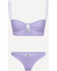 Hunza G - Misty Bikini With Pearly Hoops - Lyst